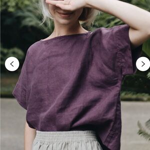 Linenfox Mona Top Eggplant